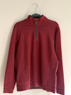 Men's Quarter-Zip Maroon Sweater - Tommy Bahama
